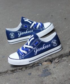 New York Yankees Limited Print MLB Students Low Top Canvas Shoes Sport Sneakers 2