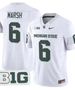 Nick Marsh Jersey #6 Michigan State Spartans 2025 Vapor Stitched White