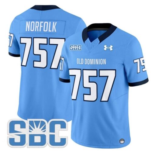 Norfolk Jersey #757 Old Dominion Monarchs 2025 Vapor Limited Stitched Blue