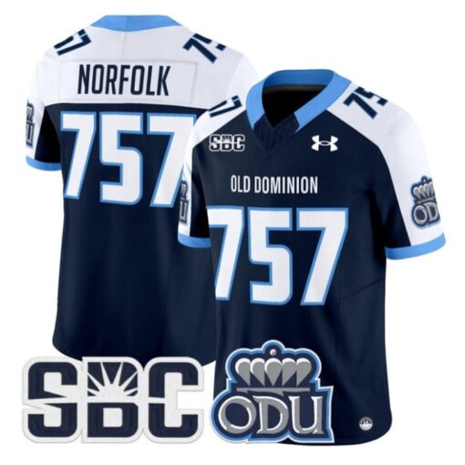 Norfolk Jersey #757 Old Dominion Monarchs 2025 Vapor Limited Stitched Navy Alter