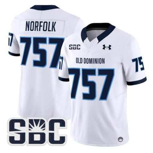 Norfolk Jersey #757 Old Dominion Monarchs 2025 Vapor Limited Stitched White