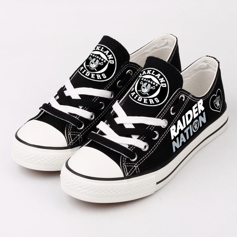 Oakland Raiders Low Top Canvas Sport Sneakers Shoes For Men Women Fans