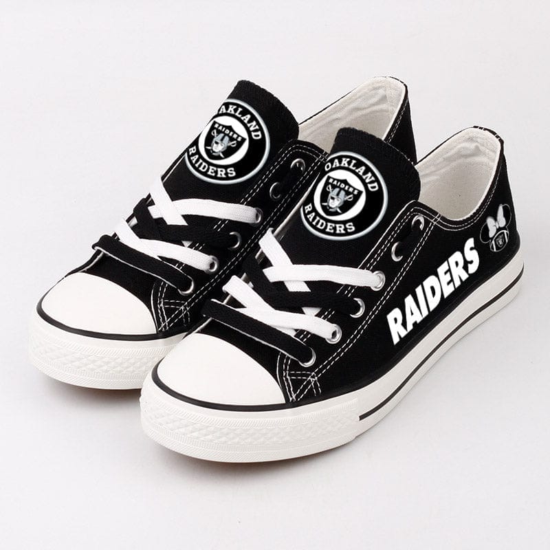 Oakland Raiders Low Top Canvas Sport Sneakers Shoes For Men Women Fans - Image 2