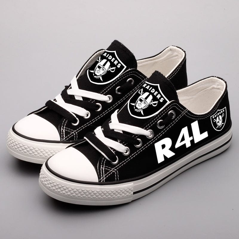 Oakland Raiders Low Top Canvas Sport Sneakers Shoes For Men Women Fans - Image 3