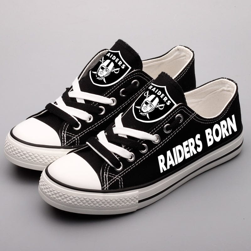 Oakland Raiders Low Top Canvas Sport Sneakers Shoes For Men Women Fans - Image 4