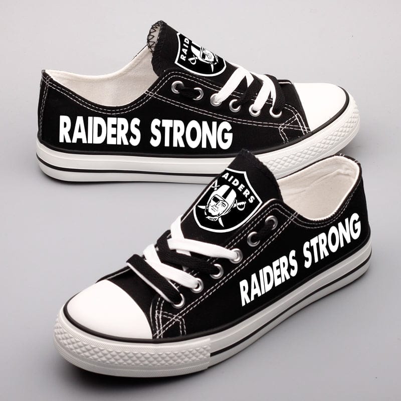 Oakland Raiders Low Top Canvas Sport Sneakers Shoes For Men Women Fans - Image 5