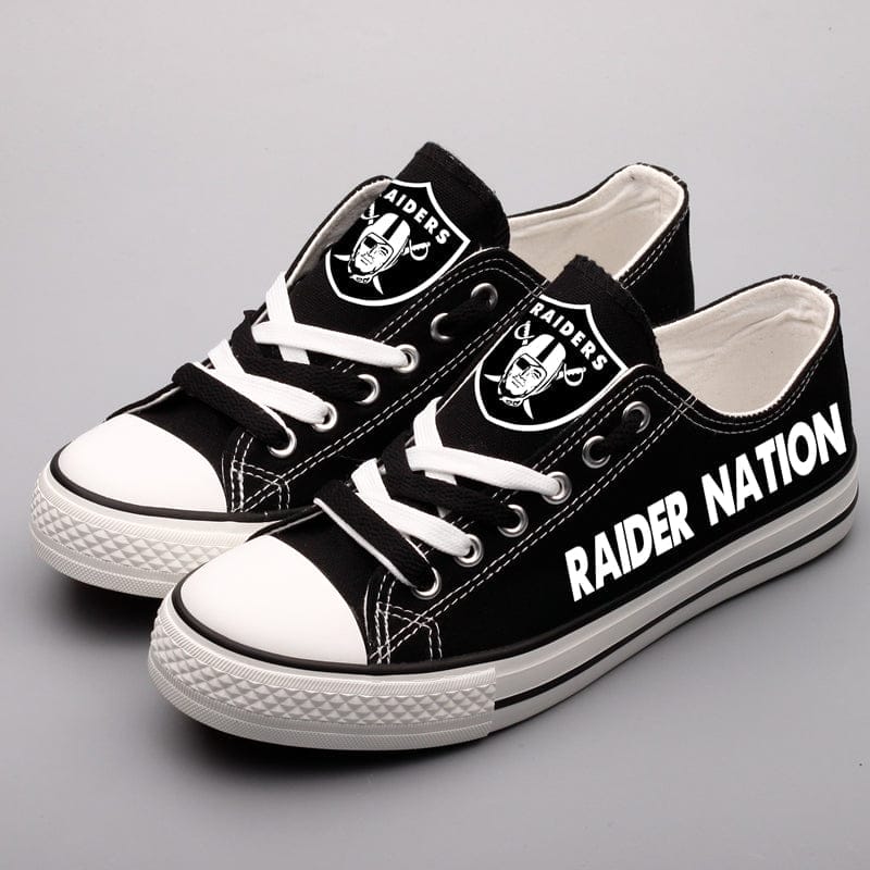 Oakland Raiders Low Top Canvas Sport Sneakers Shoes For Men Women Fans - Image 7