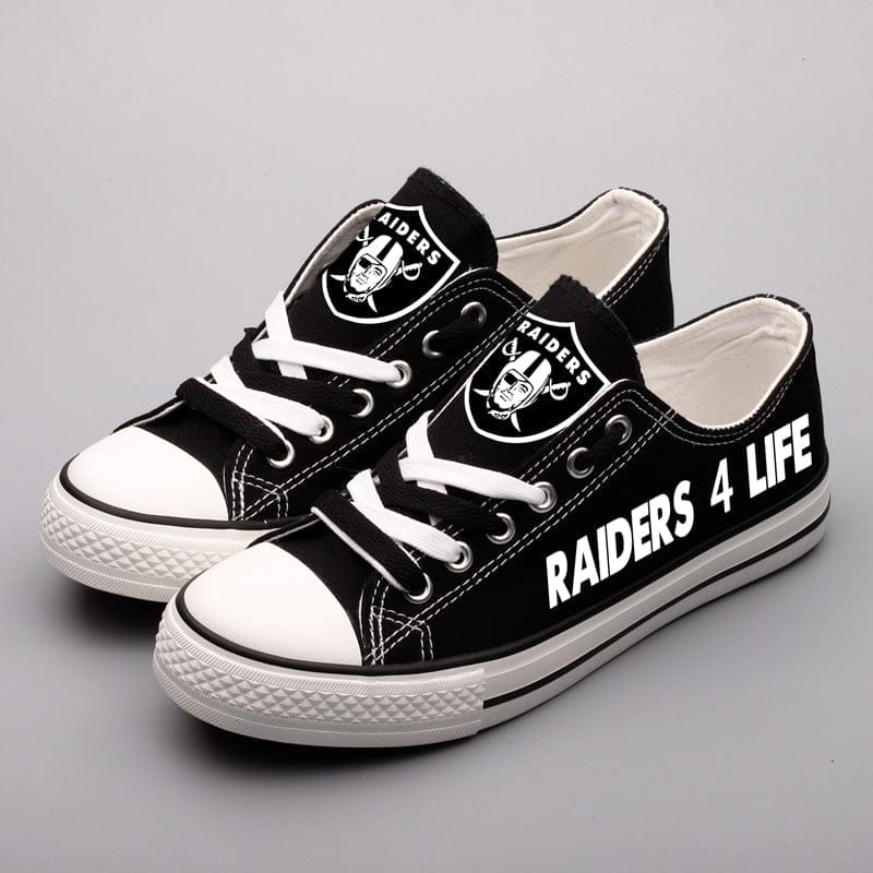 Oakland Raiders Low Top Canvas Sport Sneakers Shoes For Men Women Fans - Image 8