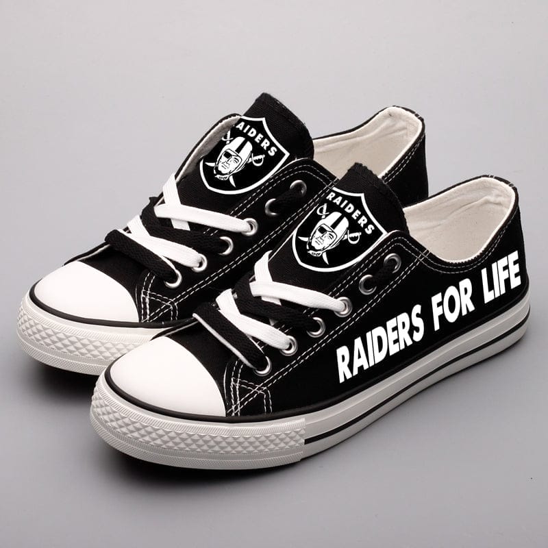 Oakland Raiders Low Top Canvas Sport Sneakers Shoes For Men Women Fans - Image 9