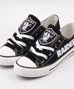 Alternative view of Oakland Raiders Low Top Canvas Sport Sneakers Shoes For Men Women Fans