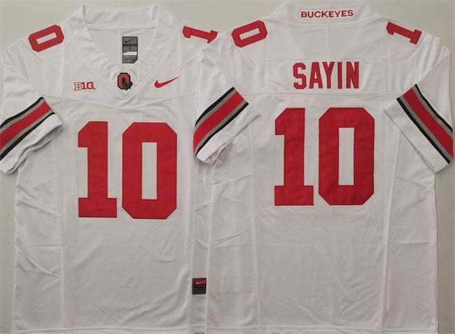 Ohio State Buckeyes #10 Julian Sayin Jersey V2 2025 F.U.S.E. Football Stitched - Image 2
