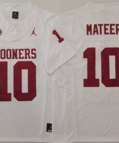 Oklahoma Sooners 10 John Mateer White 2025 F.U.S.E. Stitched Jersey