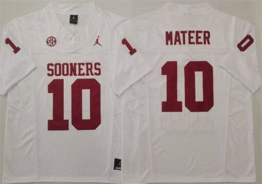 Oklahoma Sooners #10 John Mateer Jersey 2025 F.U.S.E. Football Stitched - Image 2