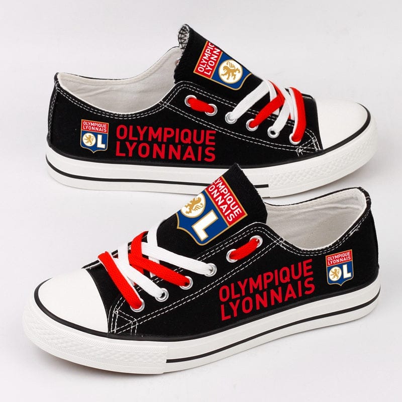 Olympique lyonnais Low Top Canvas Sport Sneakers Shoes For Men Women Fans