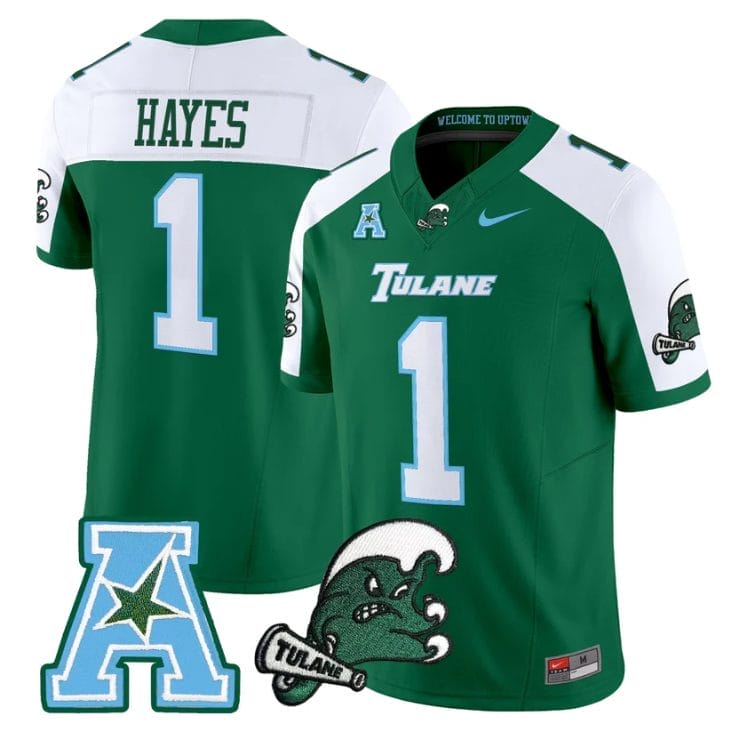 Omari Hayes Jersey #1 Tulane Green Wave 2025 Vapor Limited Stitched - Image 3