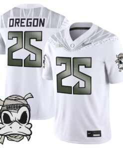 Oregon Jersey 25 Oregon Ducks 2025 Mummy Duck Vapor Limited Stitched White