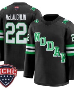 Owen McLaughlin Jersey 22 North Dakota Fighting Hawks 2025 26 Stitched Black