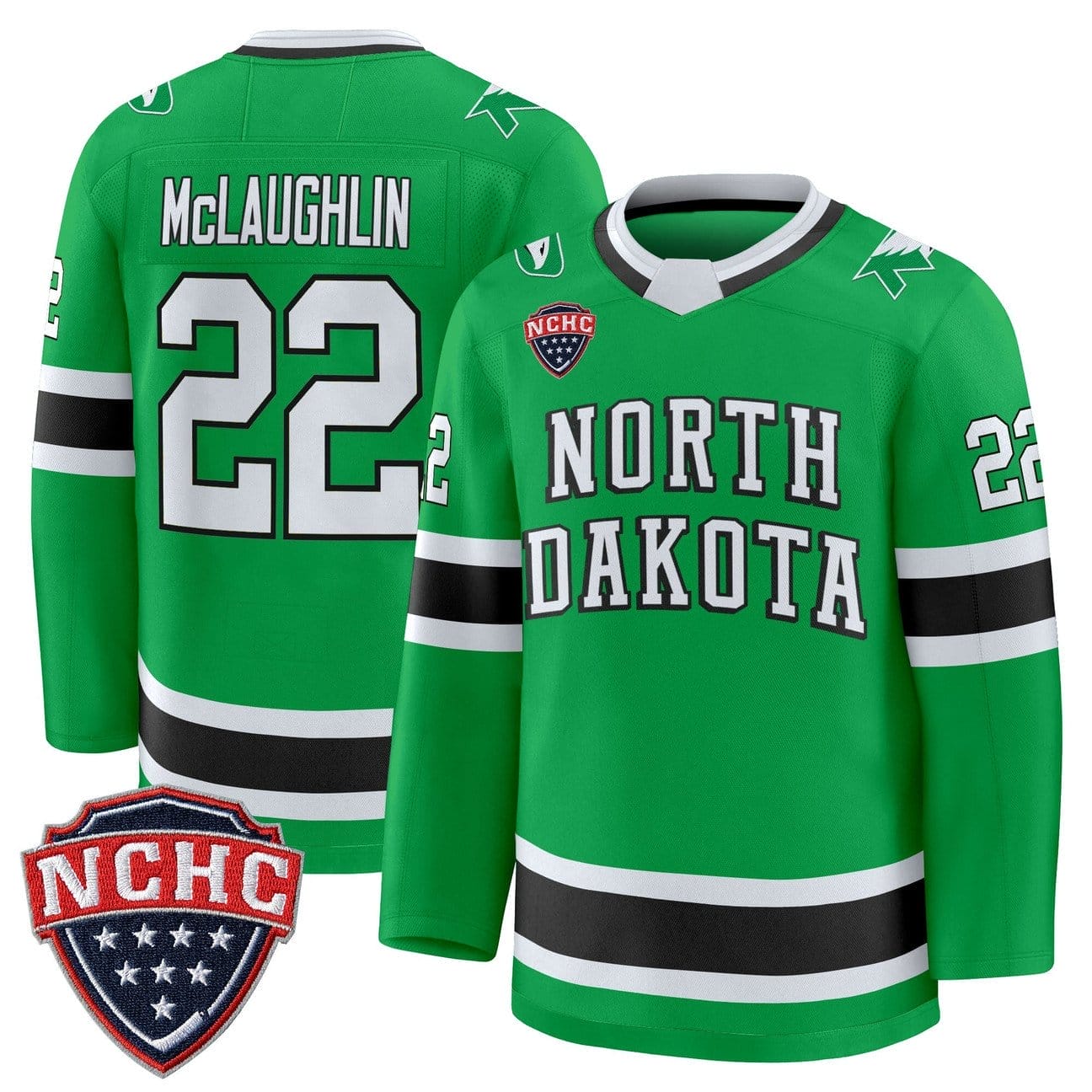 Owen McLaughlin Jersey #22 North Dakota Fighting Hawks 2025-26 Stitched - Image 4