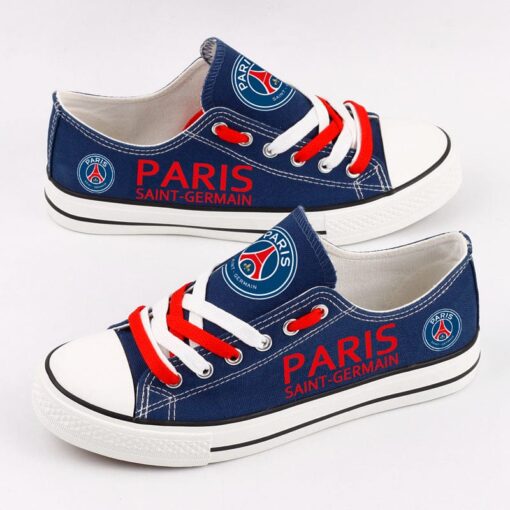 Paris Saint-Germain Football Club Low Top Canvas Sport Sneakers Shoes For Men Women Fans - Image 2