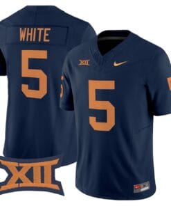 Pat White Jersey #5 West Virginia Mountaineers 1965 Throwback Vapor Stitched