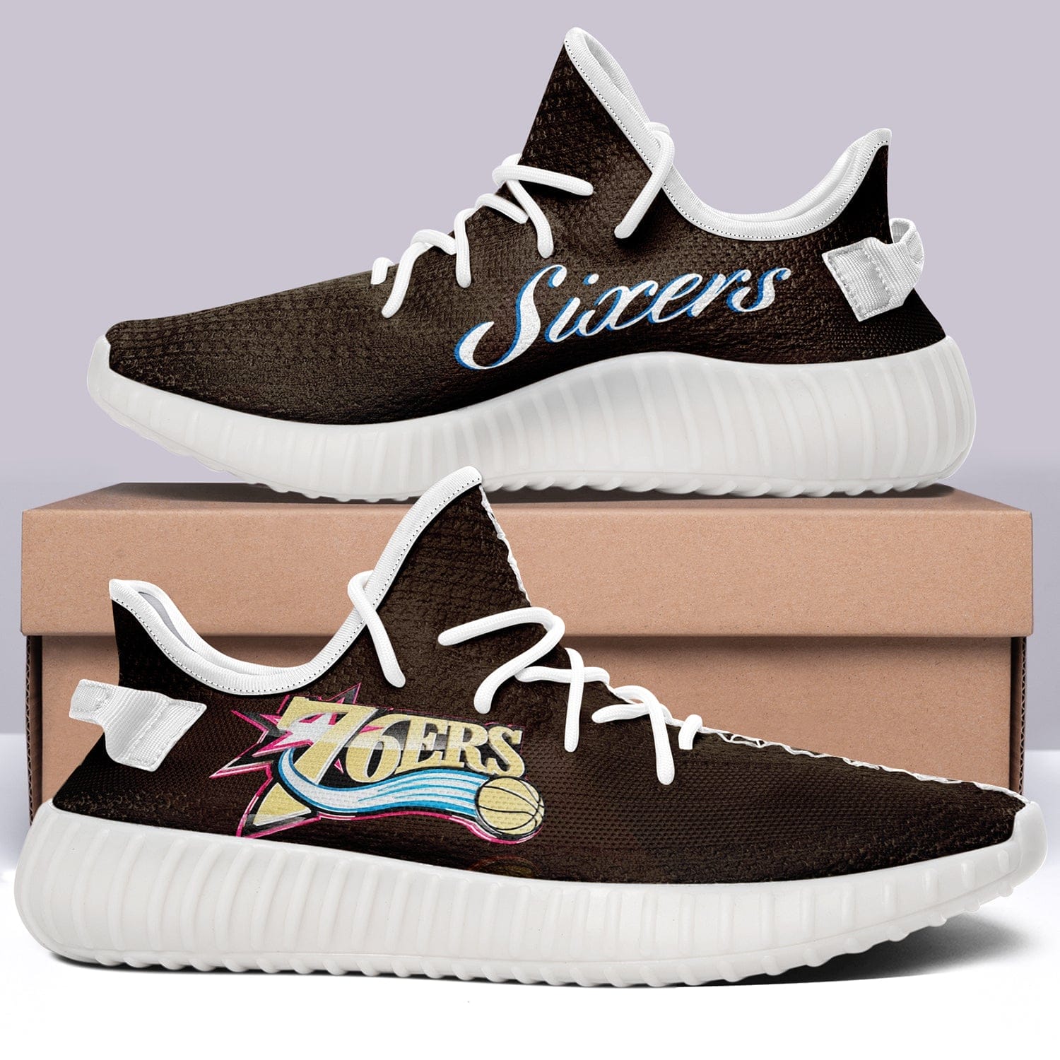 Philadelphia 76ers NBA 350v Yeezy Sneakers For Men Women Fans - Image 2