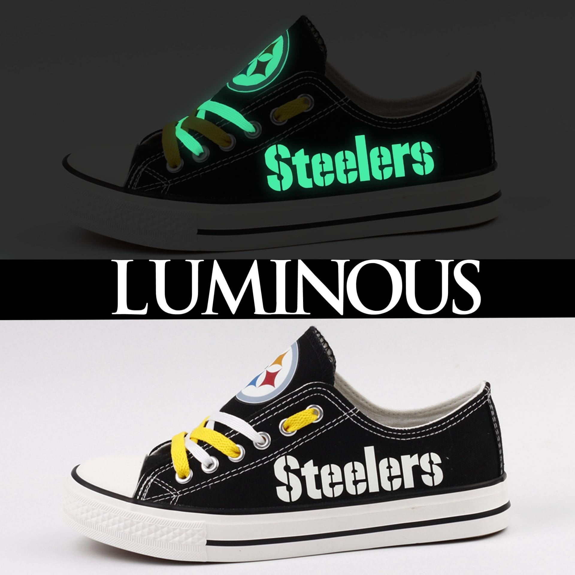 Pittsburgh Steelers Low Top Canvas Sport Sneakers Shoes For Men Women Fans - Image 3