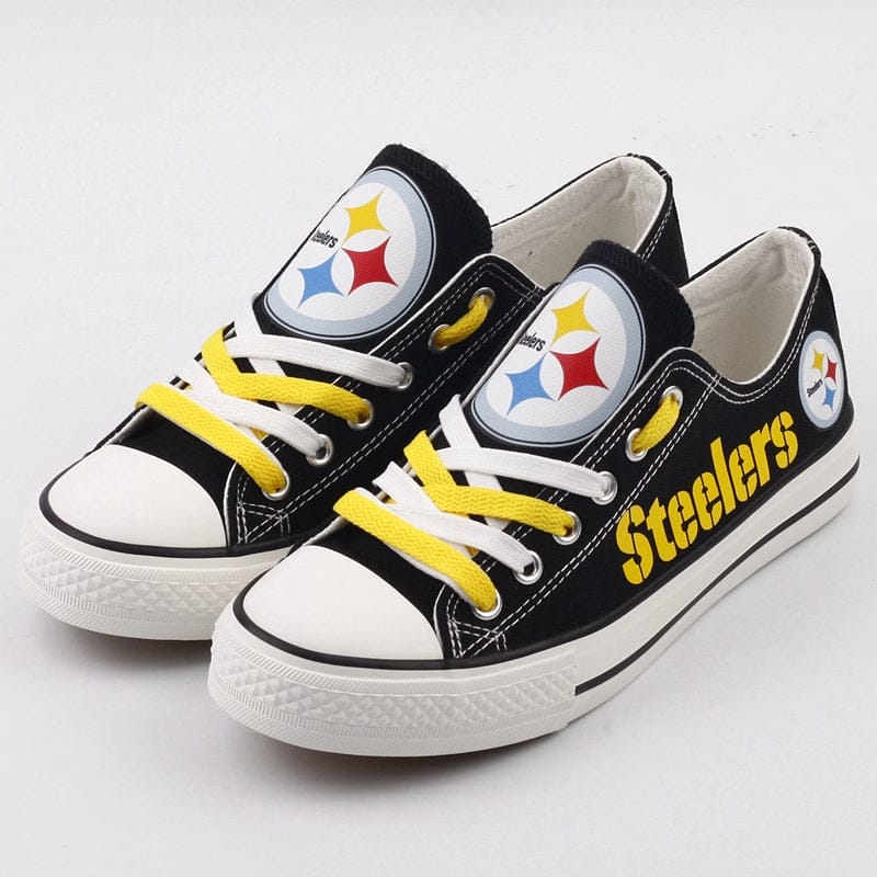Pittsburgh Steelers Low Top Canvas Sport Sneakers Shoes For Men Women Fans