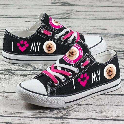 Poodle Canvas Sneakers Shoes For Men Women Fans - Image 2