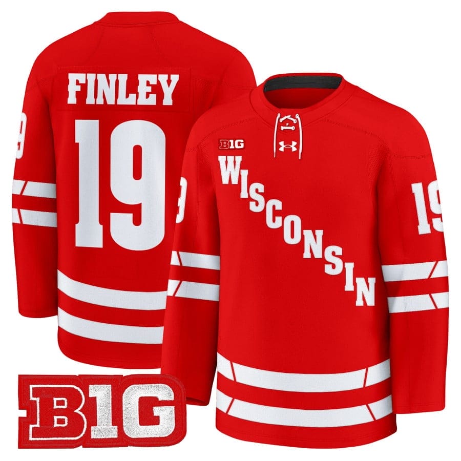 Quinn Finley Jersey #19 Wisconsin Badgers 2025-26 Premium Stitched