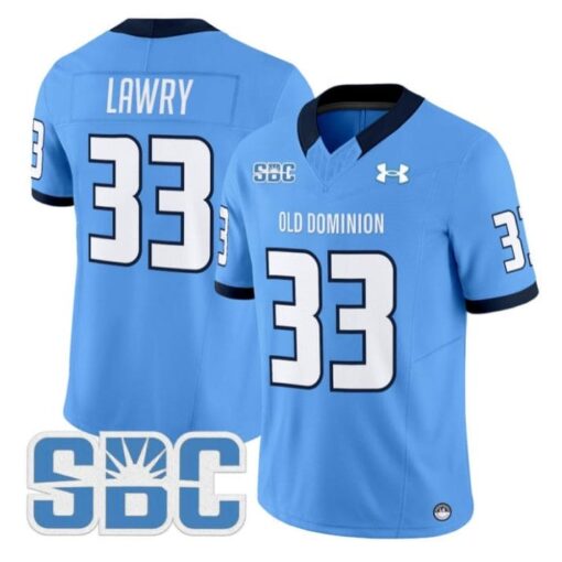 Ray Lawry Jersey #33 Old Dominion Monarchs 2025 Vapor Limited Stitched Blue
