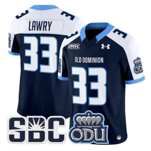 Ray Lawry Jersey #33 Old Dominion Monarchs 2025 Vapor Limited Stitched Navy Alter