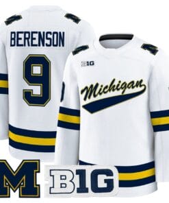 Red Berenson Jersey 9 Michigan Wolverines 2025 26 Premium Stitched White