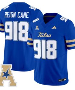 Reign Cane Jersey #918 Tulsa Golden Hurricane 2025 Vapor Stitched Royal