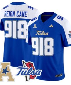 Reign Cane Jersey #918 Tulsa Golden Hurricane 2025 Vapor Stitched Royal Alter
