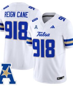 Reign Cane Jersey #918 Tulsa Golden Hurricane 2025 Vapor Stitched White