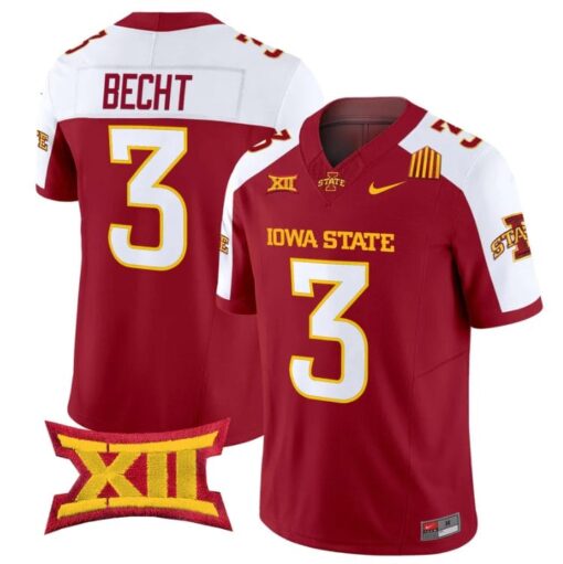 Rocco Becht Jersey #3 Iowa State Cyclones 2025 Limited Stitched Cardinal Alter