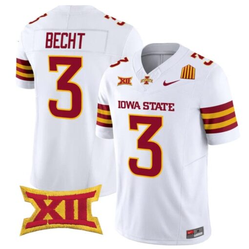 Rocco Becht Jersey #3 Iowa State Cyclones 2025 Limited Stitched White