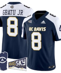 Samuel Gbatu Jr Jersey 8 UC Davis Aggies 2025 Lake Tahoe Patch Navy Alter