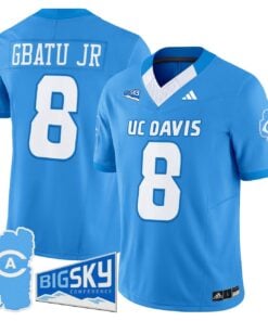 Samuel Gbatu Jr Jersey 8 UC Davis Aggies 2025 Lake Tahoe Patch Stitched Aqua