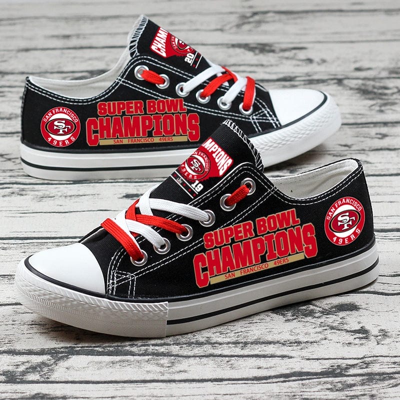 San Francisco 49ers Low Top Canvas Sport Sneakers Shoes For Men Women Fans - Image 5
