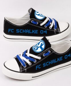 Schalke 04 Low Top Canvas Sport Sneakers Shoes For Men Women Fans