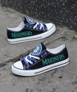 Seattle Mariners Limited Print MLB Students Low Top Canvas Shoes Sport Sneakers 1