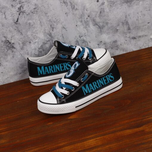 Seattle Mariners Limited Print Low Top Canvas Shoes Sport Sneakers For Men Women Fans - Image 2