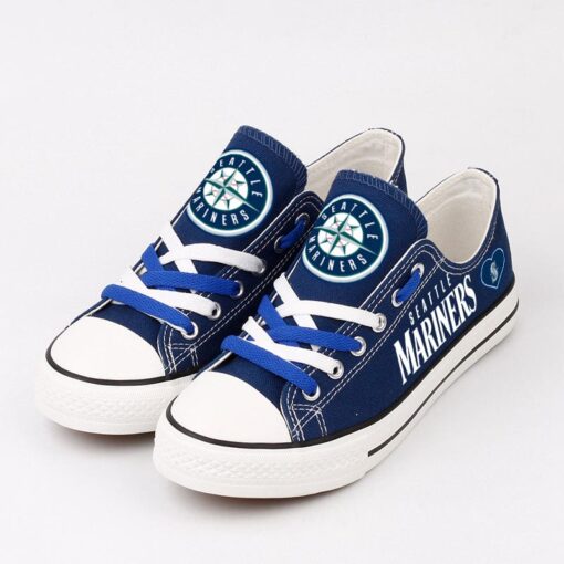 Seattle Mariners Limited Print Low Top Canvas Shoes Sport Sneakers For Men Women Fans - Image 4