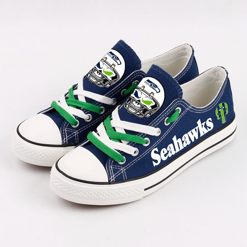 Seattle Seahawks Low Top Canvas Sport Sneakers Shoes For Men Women Fans - Image 3