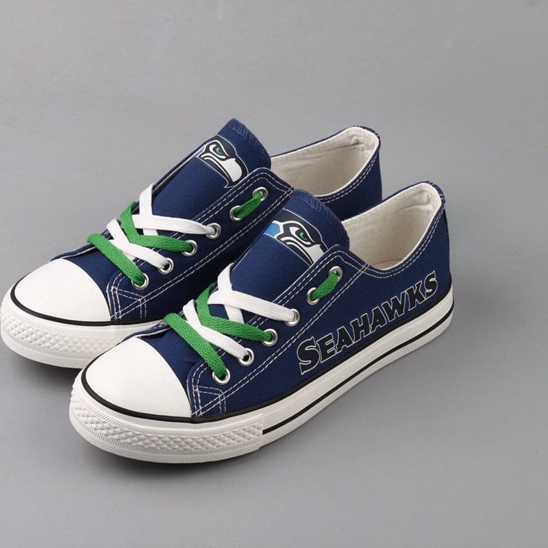 Seattle Seahawks Low Top Canvas Sport Sneakers Shoes For Men Women Fans