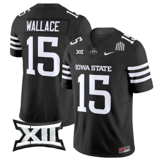 Seneca Wallace Jersey #15 Iowa State Cyclones 2025 Limited Stitched Black