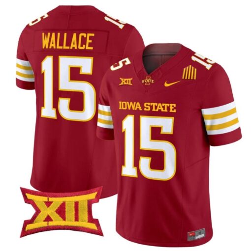 Seneca Wallace Jersey #15 Iowa State Cyclones 2025 Limited Stitched Cardinal