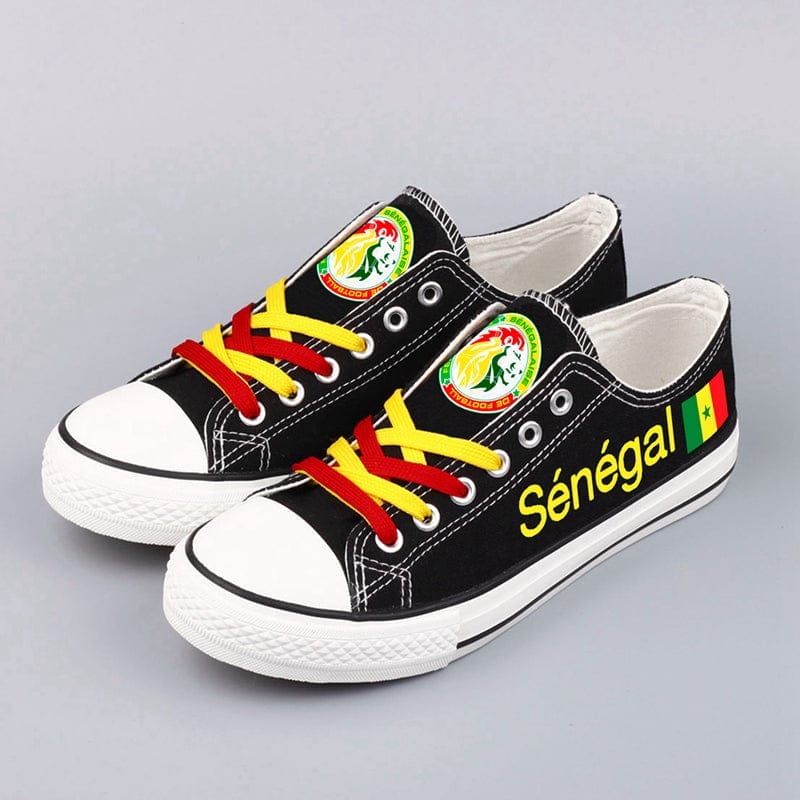 Senegal Low Top Canvas Sport Sneakers Shoes For Men Women Fans