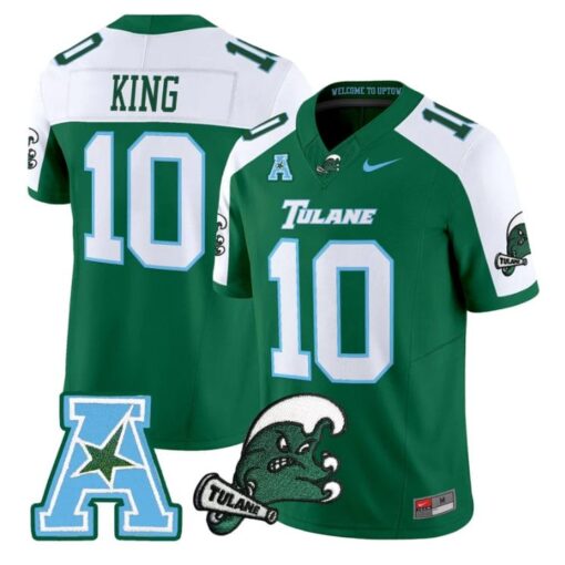Shaun King Jersey #10 Tulane Green Wave 2025 Vapor Limited Stitched - Image 3